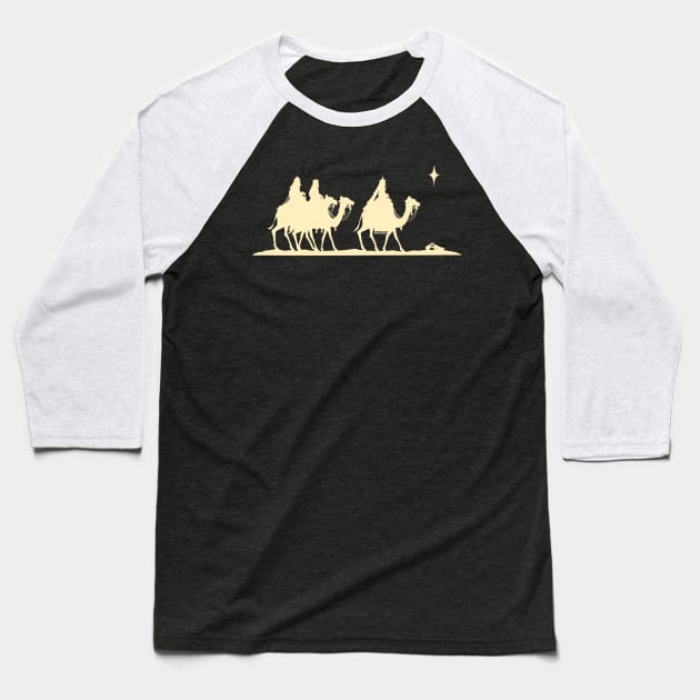 Three Kings Nativity Scene Baseball T-Shirt by Flippin' Sweet Gear